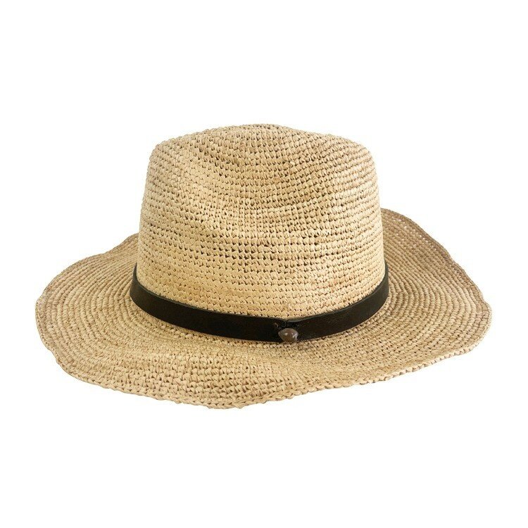 Made in Mada ELYA Hat - Natural Black Leather