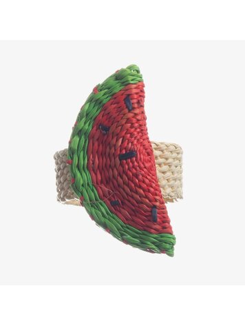 Guanabana handmade Napkin Ring - Watermelon  Red & Green