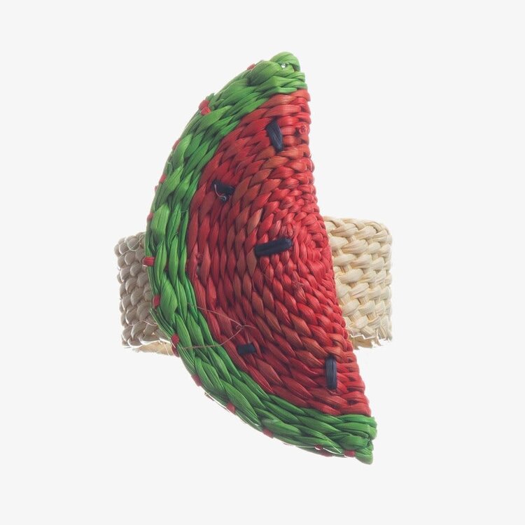 Guanabana handmade Napkin Ring - Watermelon  Red & Green