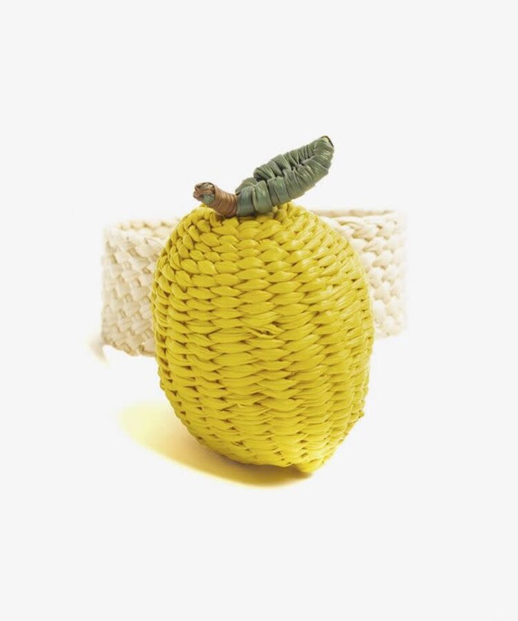 Guanabana handmade Napkin Ring - Lemon Yellow & Green