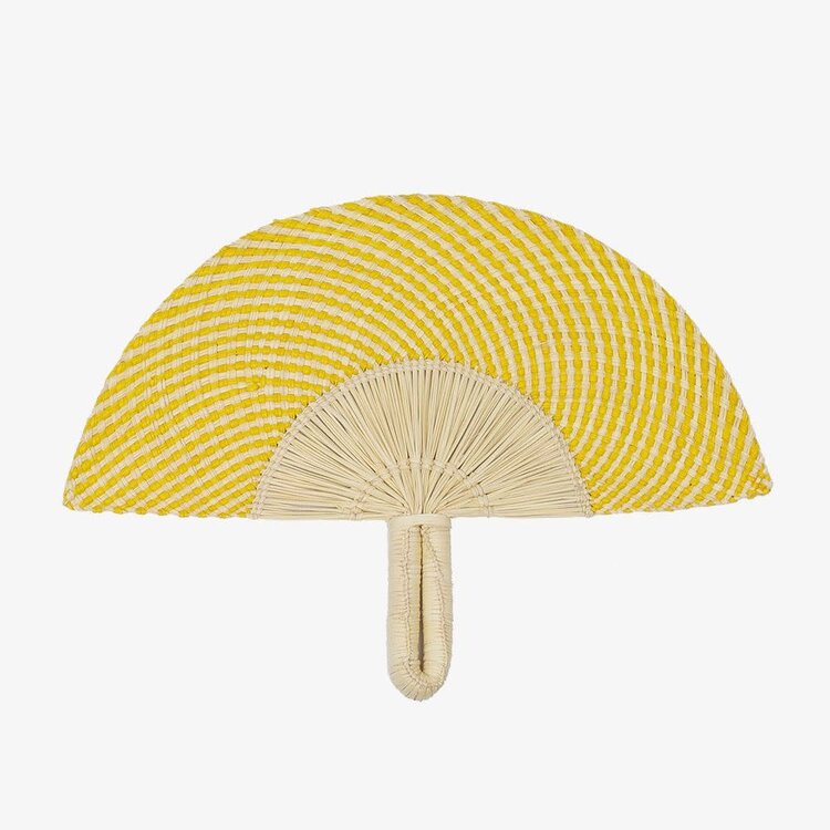 Guanabana handmade Handwoven Fan - Yellow & Beige