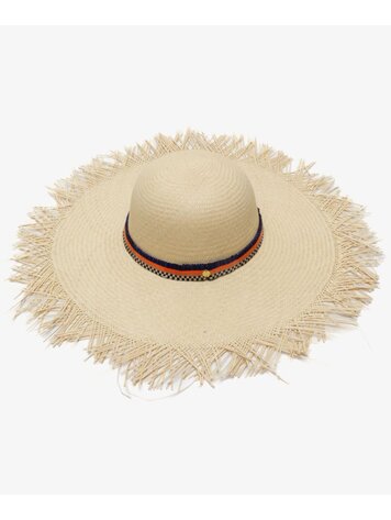 Guanabana handmade Pamela Hoed Met Franjes & Beige Band