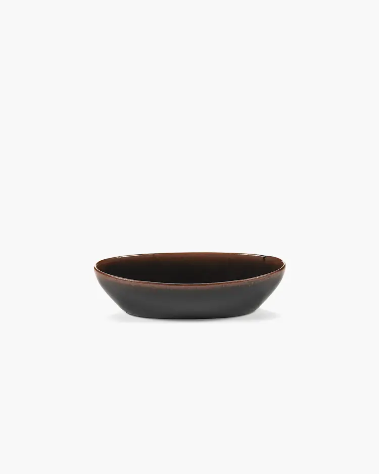 Unchartered for Serax Oval Bowl Out Of Lines - Dark Brown