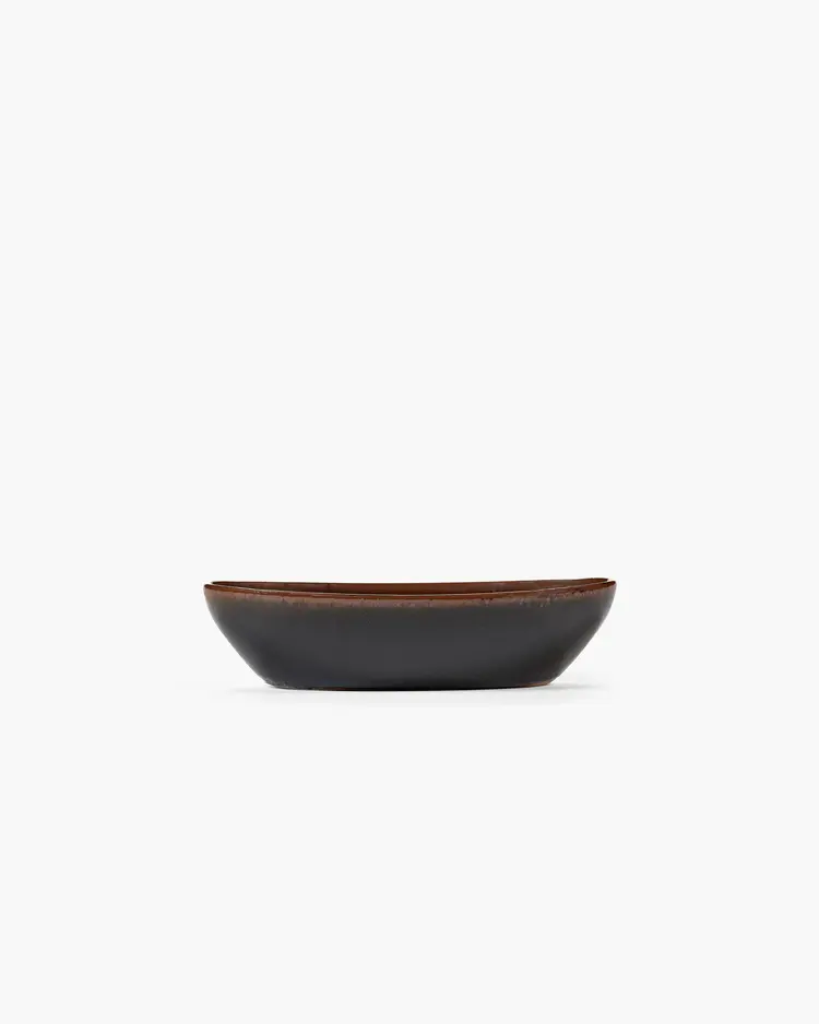 Unchartered for Serax Oval Bowl Out Of Lines - Dark Brown