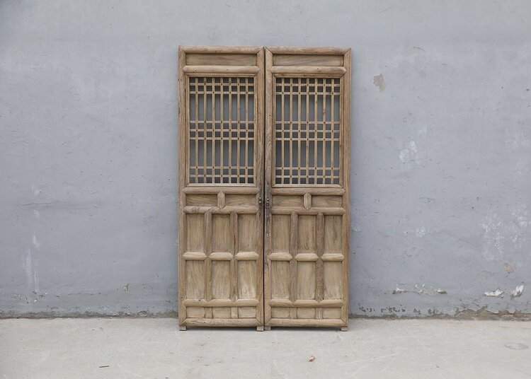 Set Of 2 Old Chinese Door Panels #12
