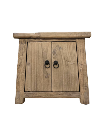 Nachtkastje Met 2 Deurtjes, Olmhout