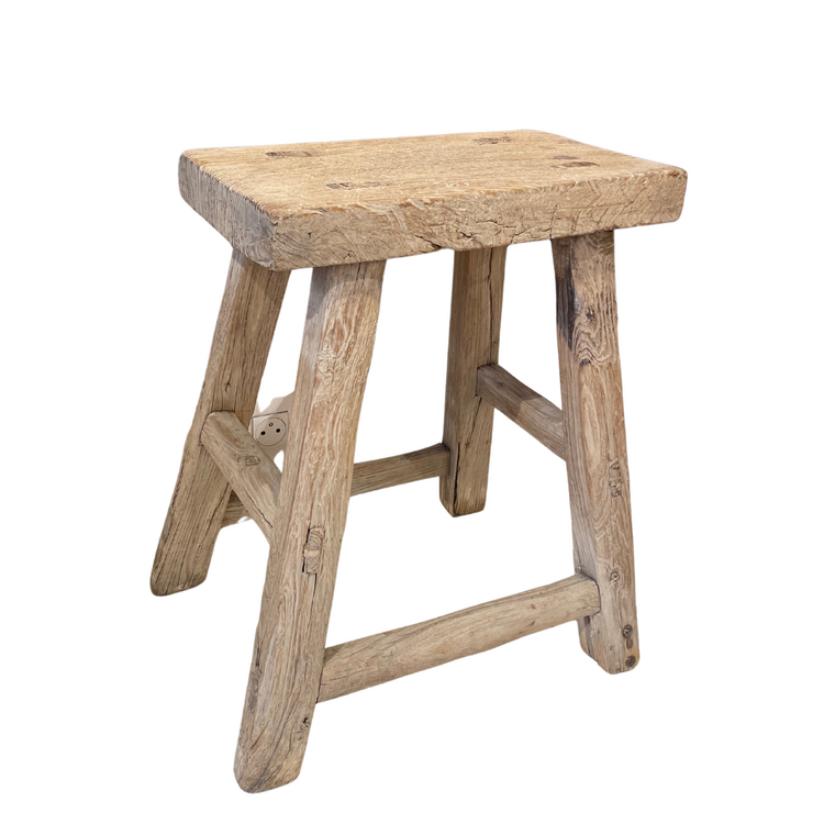 Rectangular Old Stool Elm #2