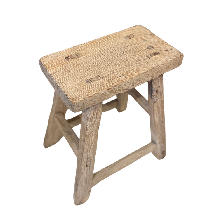 Rectangular Old Stool Elm #2