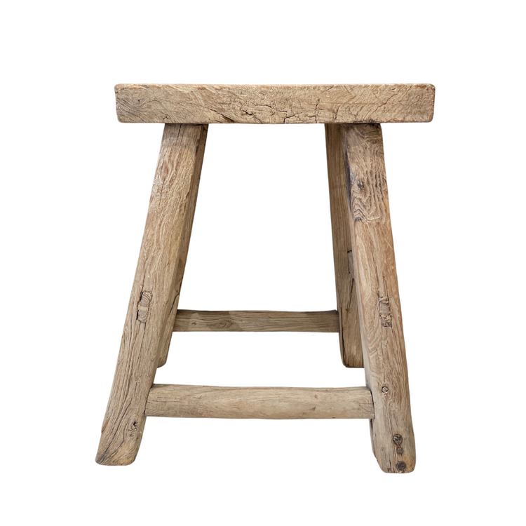 Rectangular Old Stool Elm #2