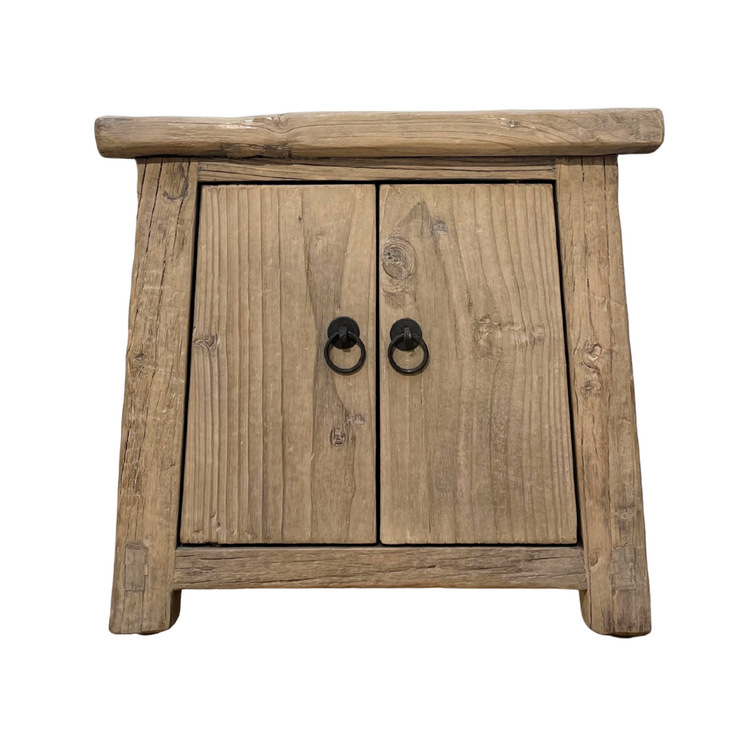 Nachtkastje Met 2 Deurtjes, Olmhout