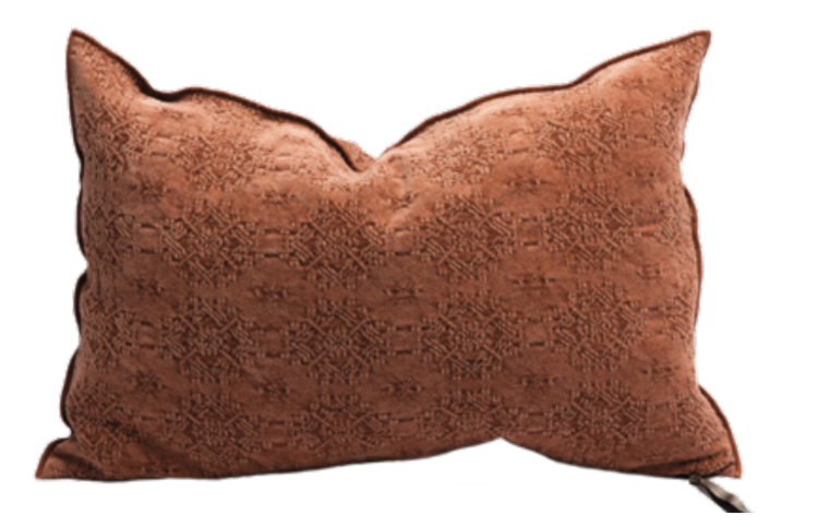 Maison de Vacances Cushion vice versa, stone washed jacquard kilim - argile