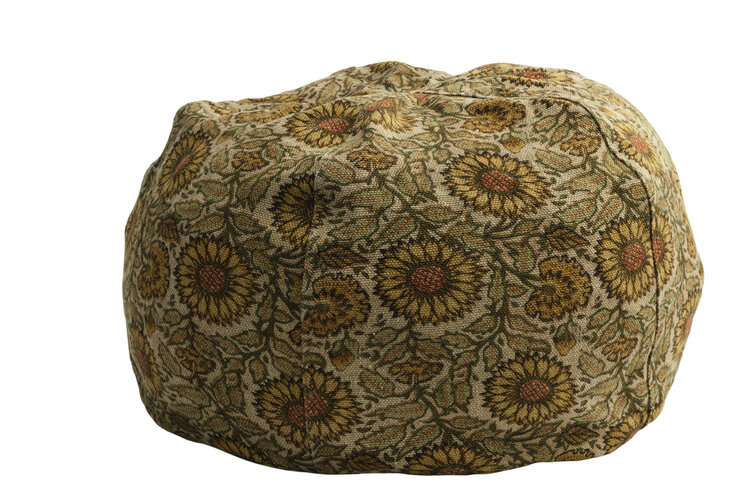 Maison de Vacances Pouf Bulle - Lin Wabi Sabi Imprimé Les Tournesols - Bronze