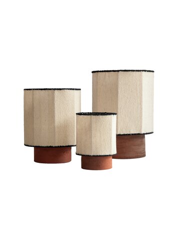 Maison de Vacances Osh Kalé Table Lamp – Red Sandstone & Ecru/Black Wool