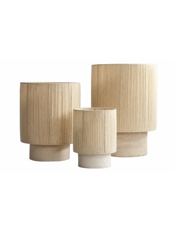 Maison de Vacances Osh Kalé Tafellamp – Grès Argile Blanche & Wol Écru