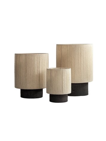 Maison de Vacances Osh Kalé Table Lamp – Black Sandstone & Ecru Wool