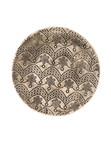 Wonki Ware Dinner Plate Black Pattern