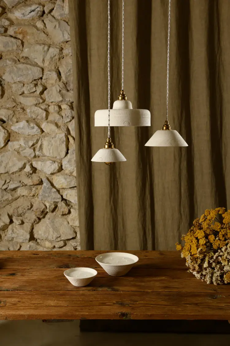 Enamoura Lisette Hanglamp -  Grès Chamotté Ivoire