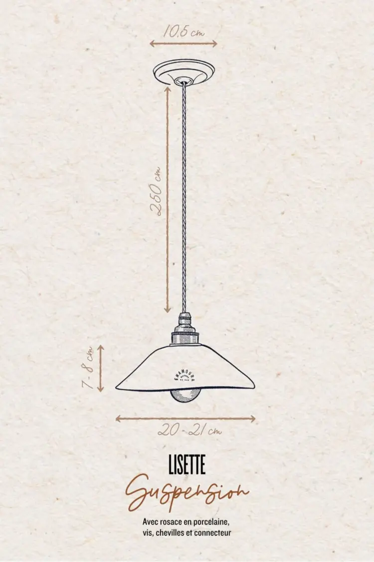 Enamoura Lisette Suspension -  Grès Minuit