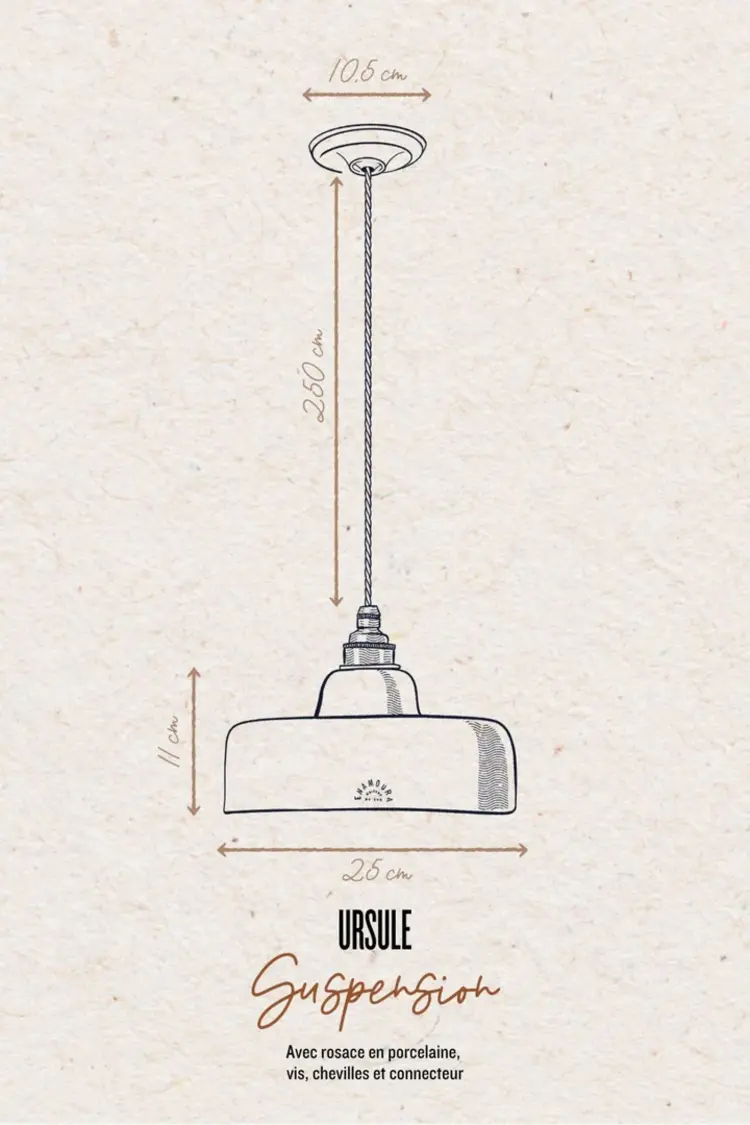 Enamoura Ursule Suspension - Terre Cuite Rouge