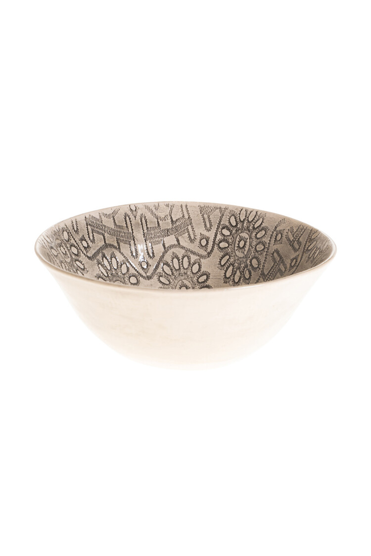 Wonki Ware Bowl Deep Black Pattern