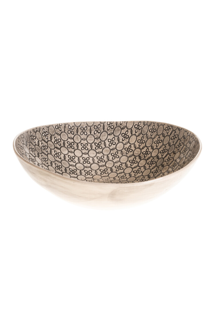 Wonki Ware Bowl Deep Black Pattern