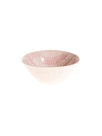 Wonki Ware Bowl Deep Pink Pattern