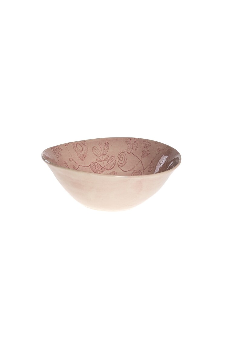 Wonki Ware Bowl Deep Pink Pattern