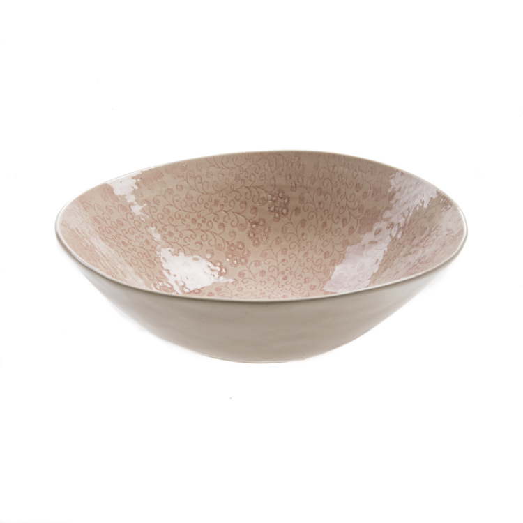 Wonki Ware Bowl Deep Pink Pattern