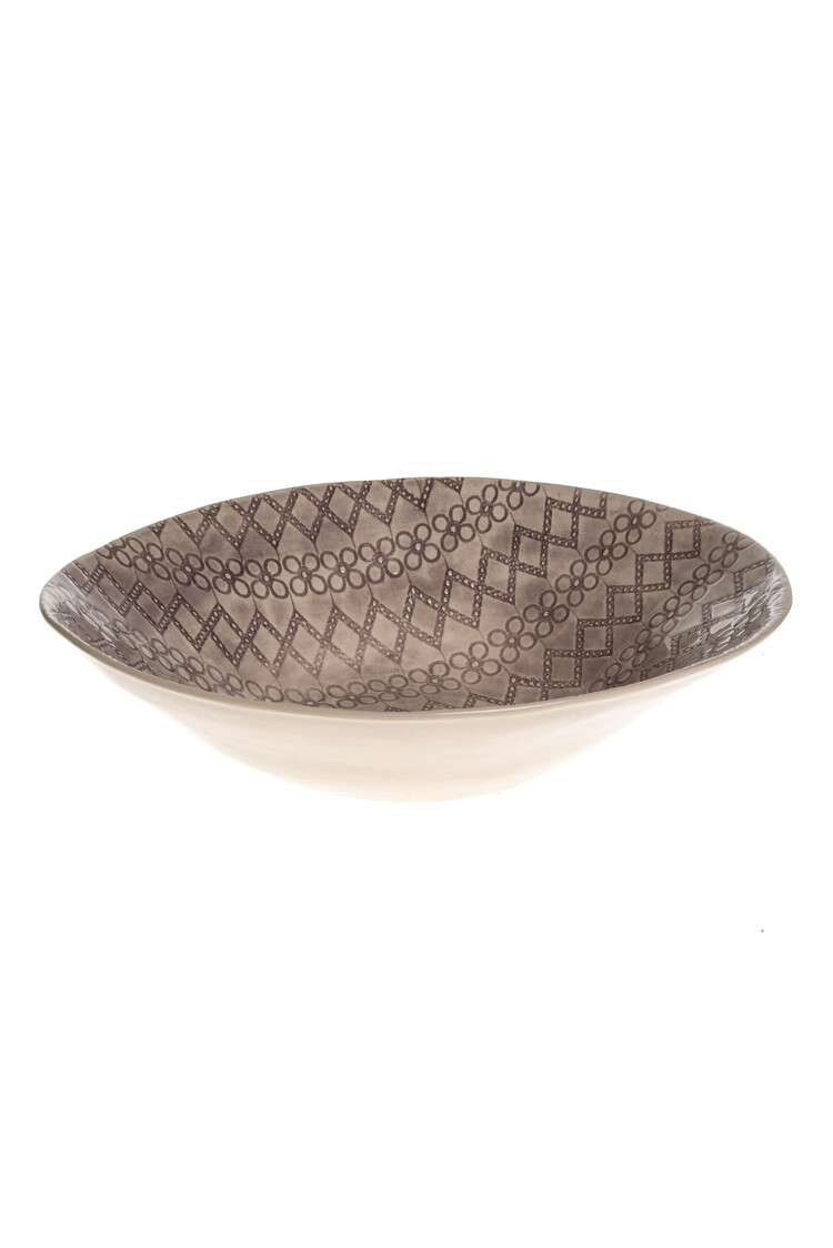 Wonki Ware Bowl Deep Aubergine Pattern
