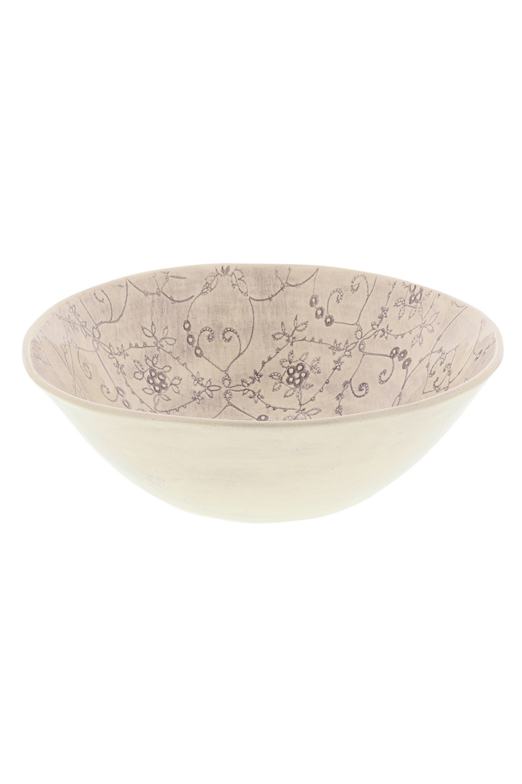 Wonki Ware Bowl Deep Aubergine Pattern