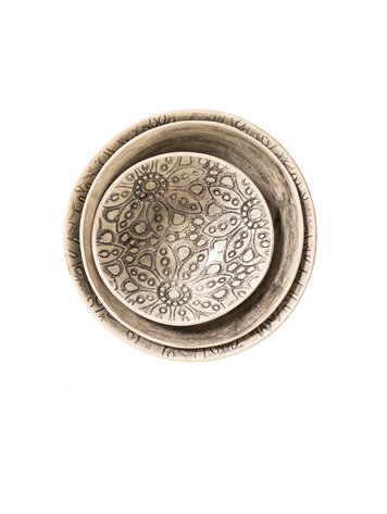 Wonki Ware Dinner Plate Black Pattern