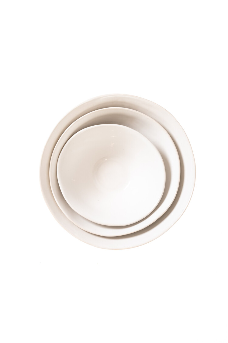 Wonki Ware Bowl Deep White Plain
