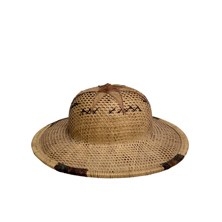 Couleur Locale Vintage Bamboo Farmer Hat #13