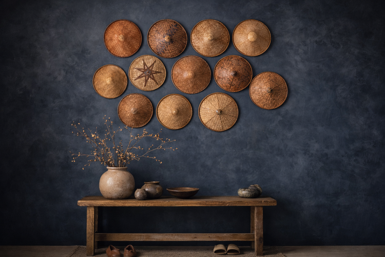 Couleur Locale Vintage Bamboe Hoed #16