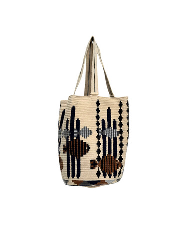 Guanabana handmade Tote Bag Cepheus - Beige & Brown