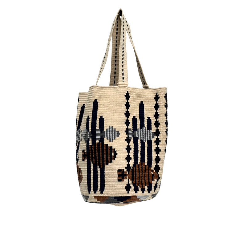 Guanabana handmade Tote Bag Cepheus - Beige & Brown