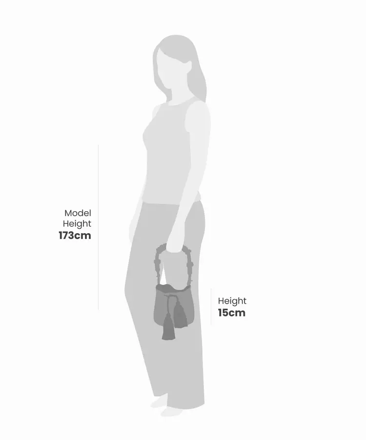 Guanabana handmade Crossbody Bag M - Macrame Handle - Antlia Blue & Toast