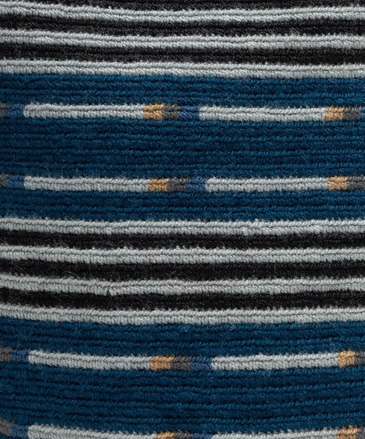 Guanabana handmade Crossbody Bag M - Macrame Handle - Antlia Blue & Toast