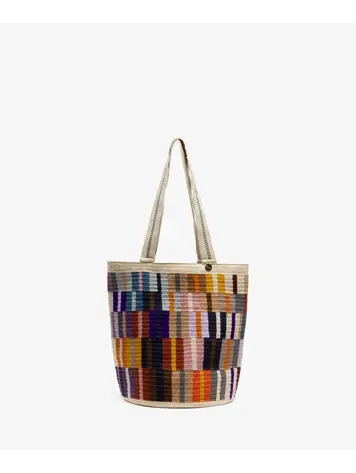 Guanabana handmade Tote Bag - Octant - Purple & Beige