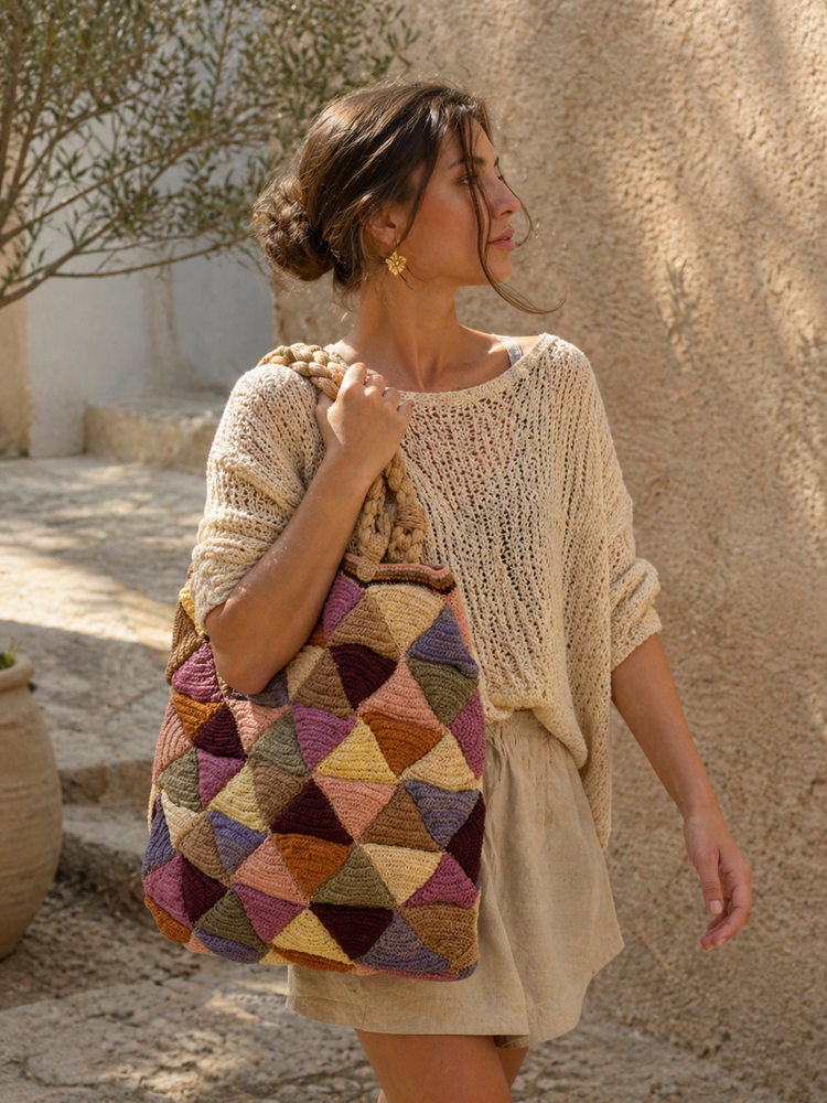 Lolo Deco Raffia Shopper Madagascar - Princesse