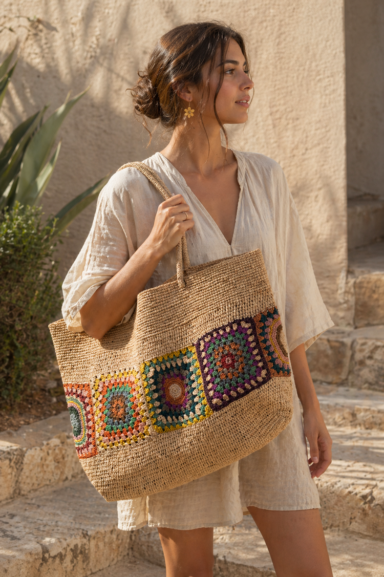 Lolo Deco Raffia Shopper Madagascar - Grand Cabas #1