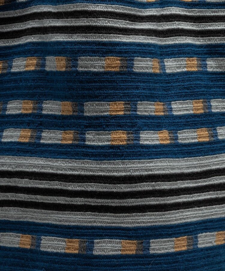 Guanabana handmade Tote Bag - Blauw & Grijs Met Riem