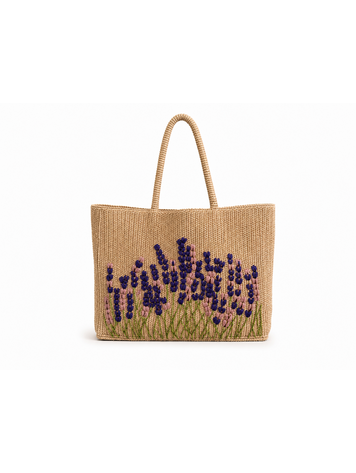 Lolo Deco Raffia Shopper Madagascar - Lavende