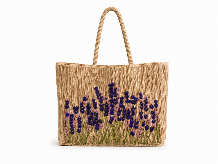 Lolo Deco Raffia Shopper Madagascar - Lavende