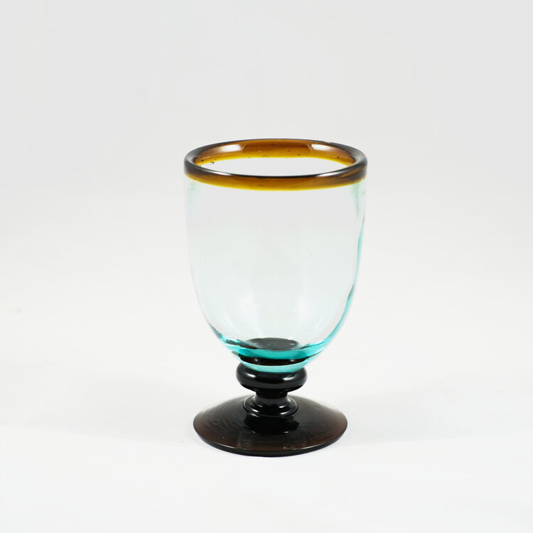 Blown Glass With Foot M - Amber