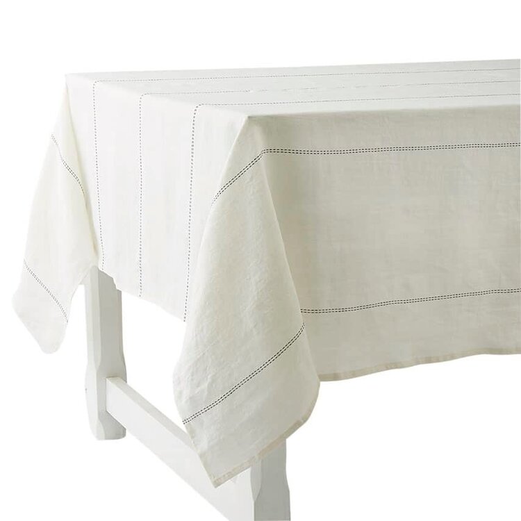 Charvet Éditions Tablecloth Rythmo White Black