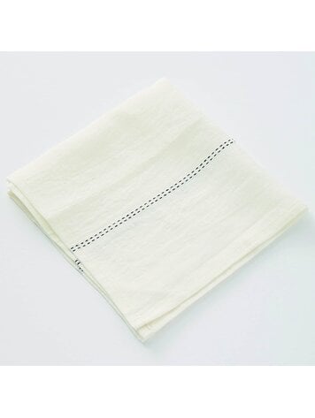 Charvet Éditions Napkin Rythmo White Black