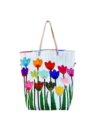 Enshallah Handgemaakte Gerecycleerde Handtas - Tulips
