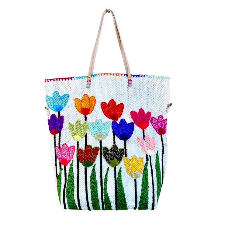 Enshallah Handgemaakte Gerecycleerde Handtas - Tulips