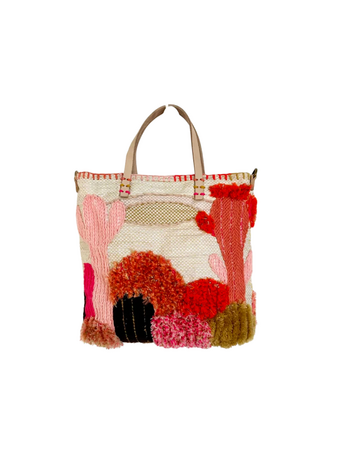 Enshallah Handmade Recycled Food Bag - Pink Cactus